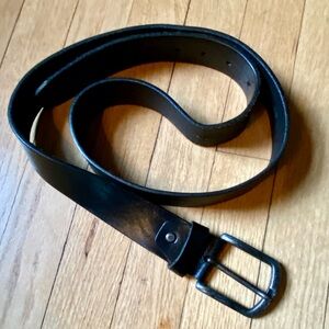 Bronzino Men’s Genuine Leather Belt Black 42 Metal Buckle Classic Made In Italy